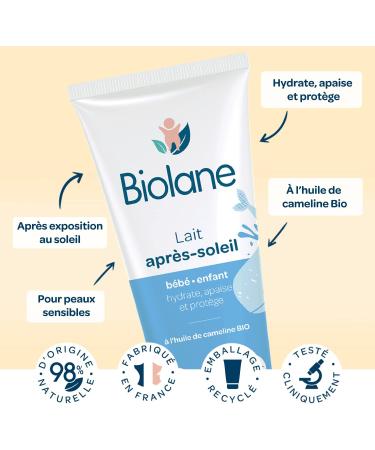 BIOLANE - Milk after sun - Baby - Soothes and protects - Sensitive skin - Organic cameline oil - 98% natural origin - Made in France - Buy Online on GoSupps.com
