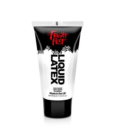 Liquid Latex by Fright Fest - 50ml sfx makeup great with fake blood stage blood scar wax spirit gum and face paint to create amazing halloween makeup create zombie skin safe latex use