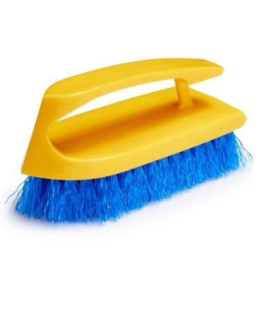 Rubbermaid Commercial RCP6482COB RCP6482COB-Iron-Shaped Scrub 6quot Brush White Plastic Handle Bristles Navy (Or Navy Blue)