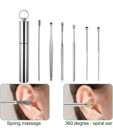 2sets Ear Wax Pickers Stainless Steel Earpick Wax Remover Curette Ear Pick Cleaner Ear Cleaner Spoon Care Ear Clean Tool - Buy Online on GoSupps.com