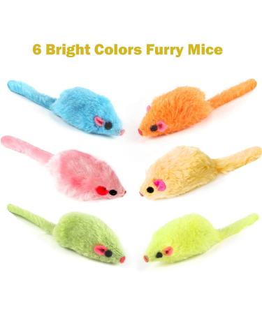 MeoHui Fur Mice Cat Toys 12PCS - Rattling Catnip Cat Toys for Interactive Play | Realistic Size with Rattle Sound | Catnip Filled Mouse Toy for Indoor Cats and Kittens - Buy Online on GoSupps.com
