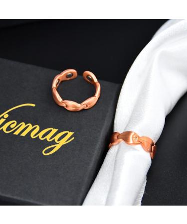 Vicmag 2PCS Copper Rings for Women | Ultra Strength Magnetic 99.99% Solid Pure Copper | Adjustable | Gift Box Included - Buy Online on GoSupps.com