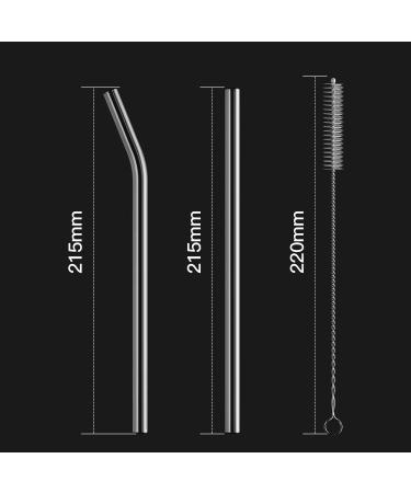 HeykirHome 10-Pack Disposable Glass Straw Size 8.5''x10 MM Including 5 Straight and 5 Bent with 2 Cleaning Brush- Perfect For Smoothies  Tea  Juice 10Pack+2Brushes - Buy Online on GoSupps.com