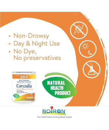 Boiron Coryzalia for colds and cold symptoms 60 Tablets. Chewable Tablets for nasal congestion runny nose rhinitis. Non-drowsy Cold Medicine - Buy Online on GoSupps.com