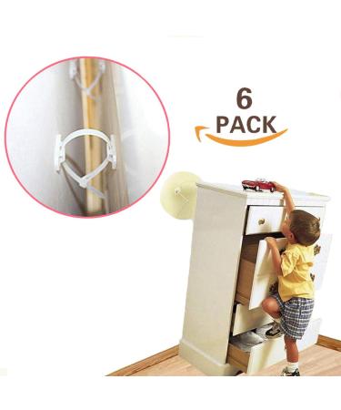 Loghot 6 Sets Nylon Anti-Tip Furniture Anchor Straps White Attach Furniture to Wall Keeping Baby Pet Safety from Falling Furniture - Buy Online on GoSupps.com
