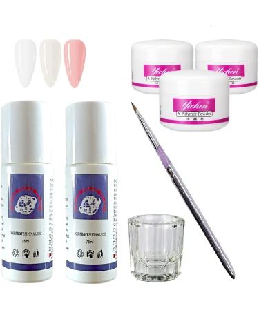 Warm Girl Acrylic Powder and Liquid Set - Acrylic Nail Kit with 3 Colours Nail Powder kit Professional Monomer Liquid Nail Tools Kit for Nail Extension 122