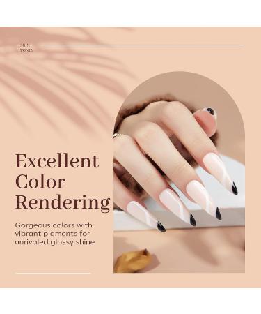Modelones Poly Nail Gel 6 Colors Nude Skin Tones Collection - French Manicure DIY Design, Builder Gel Set for Poly Extension, Home Salon Beauty Gift - Buy Online on GoSupps.com