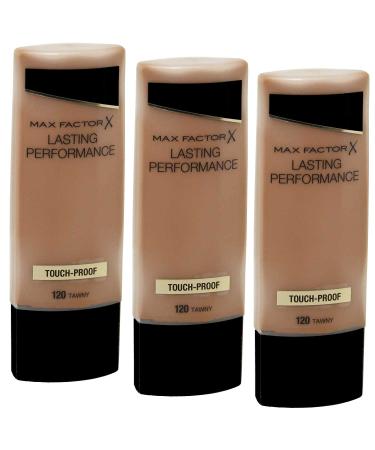 3 x Max Factor Lasting Performance Touch Proof Foundation 35ml - 120 Tawny