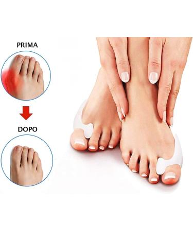 Hallux Valgus Corrector - Medical Silicone Gel Finger Separator - Pain Relief Wound Spreader - Anti-Chafing - Pack of 6 White Pieces - Perfect Gift for Christmas & Birthdays - Buy Online on GoSupps.com