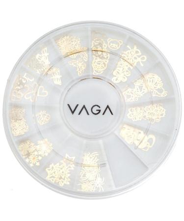 VAGA 120 Gold Metal Nail Art Decorations, 12 Designs - Manicure Gems Wheel - Buy Online on GoSupps.com