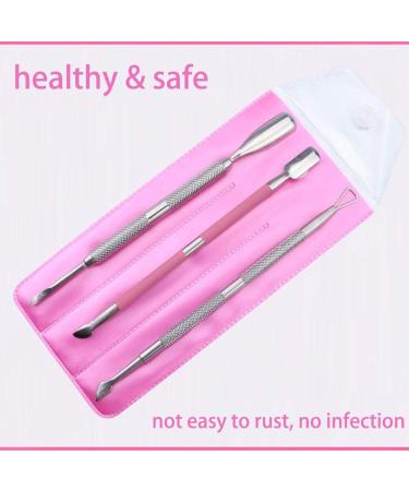 Cuticle Pusher and Gel Nail Polish Remover Set Stainless Steel Cuticle Remover Durable Pedicure Manicure Tools - Buy Online on GoSupps.com