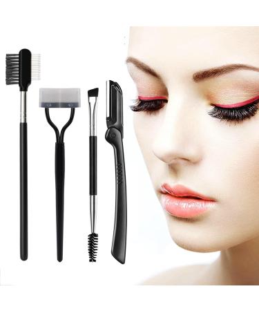 Buy 4-Part Eyebrow Set - Stainless Steel Eyebrow Brush Comb & Eyelash Separator - International Shipping Available - Buy Online on GoSupps.com