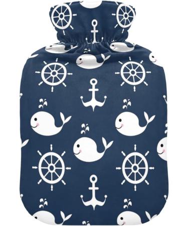 Naanle Whale Anchor Hot Water Bottle | 1L Transparent Heat Bottle for Bed & Pain Relief - Hand & Feet Warmer - Buy Online on GoSupps.com