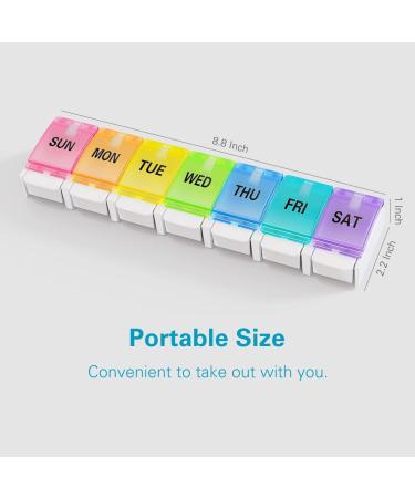 BUG HULL Large Weekly Pill Organizer - 7 Day BPA Free Case for Daily Medication, Travel and Supplements - Buy Online on GoSupps.com