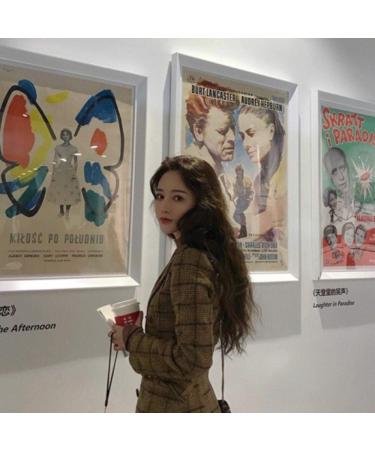 European & American Long Curly Wig for Women - Bangs Hot Water Ripple White/Dark Brown Options - Buy Online on GoSupps.com