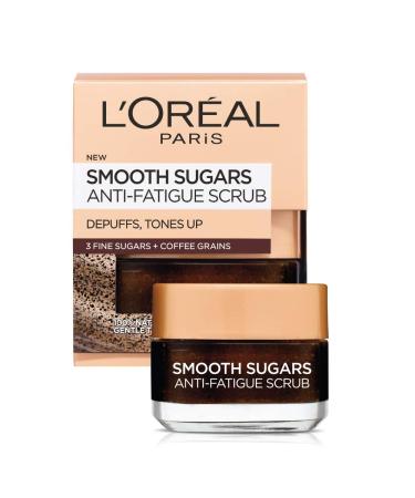 L'oreal Skin Care Pure Sugar Face Scrub With Kona Coffee Resurface & Energize for Soft Glowing - 1.7 Ounce
