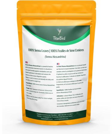 Titanbird 1 kg Whole Senna Leaves | Detox Herbal Tea | Powerful Purgative Natural Laxative Promotes Intestinal Transit and Colon Cleansing | Superior Quality - Buy Online on GoSupps.com
