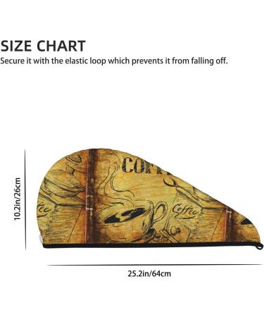 Hair Towel Wrap - Quick Drying Hair Turban with Button | Coffee Vintage Style - Buy Online on GoSupps.com