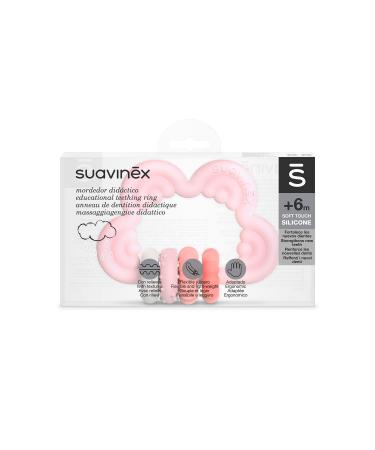 SUAVINEX Silicone Teether for 6+ Months - Flexible & Lightweight Cloud Design in Pink - Safe Teething Ring for Babies - Buy Online on GoSupps.com