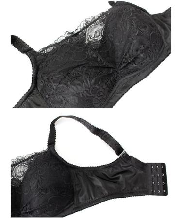 Women's Post-Operation Mastectomy Silicone Breast Shape Bag & Lace Wireless Bralette - Size 38/85C - Black - Buy Online on GoSupps.com