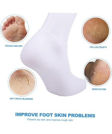 NUSITOU Anti Dry Sock 1 Pair Protective Socks Gel Socks Cotton Glove Moisturizing Socks for Breathable Socks Silicone Socks for Women Dry Feet Cracked Sebs Sole of Foot Women's Aloe White 21X13cm - Buy Online on GoSupps.com