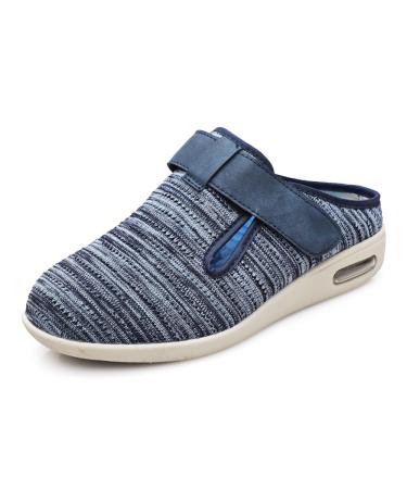 Diabetic Shoes for Men Extra Wide Fit Adjustable Orthopedic Slippers Women Plantar Fasciitis Shoes Seniors Non-Slip Edema Sandals Outdoor Walking Sneakers 47EU/Lable51 Light Blue