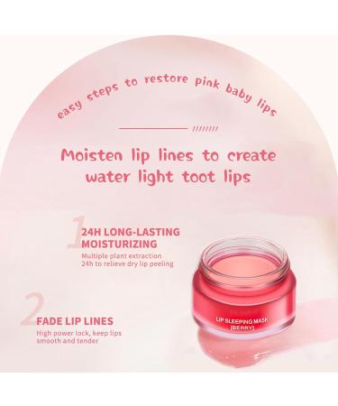 Lip Sleeping Mask Lip Balm Strawberry Lip Mask Moisturising Lip Oils for Dry Chapped Peeling Cracked Lips Skincare Moisturiser Lip Balm for Lip Care - Buy Online on GoSupps.com