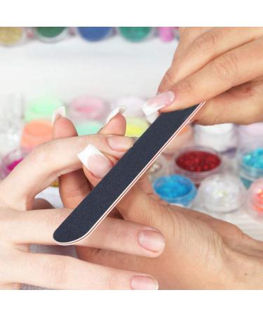 Nail File Set 100/180 Grit Emery Board Filer for Acrylic/Natural Fingernail - 21ct Black Assorted Sizes - Buy Online on GoSupps.com