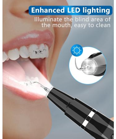 Ultrasonic Tooth Cleaner - Plaque Remover with 5 Adjustable Modes and LED - Safe & Effective Teeth Stain and Tarter Removal (Black) - Buy Online on GoSupps.com