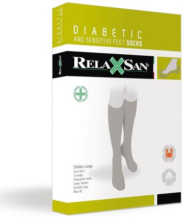 RELAXSAN 560L Diabetic Socks - Over the Calf Seamless Non-Binding Socks for Sensitive Feet - Cotton and Crabyon Blend - Anthracite (Pack of 4) - Buy Online on GoSupps.com