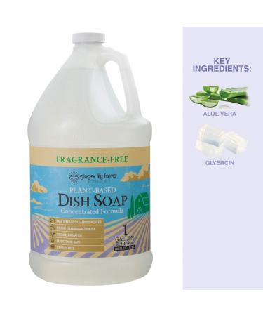 Ginger Lily Farms Botanicals Plant-Based Liquid Dish Soap 1 Gallon Refill - Concentrated Formula for Max Grease Cleaning Power - Cruelty-Free & Fragrance-Free -128 Fl Oz - Buy Online on GoSupps.com