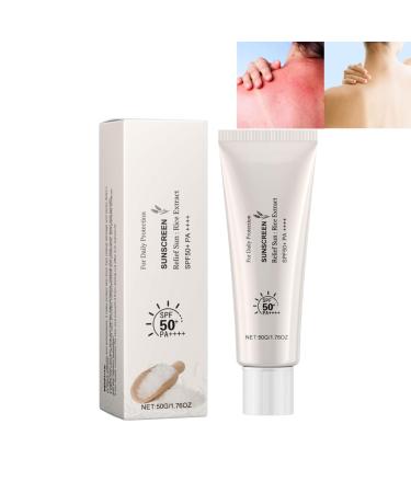 Rice Sun Cream Spf 50, Face And Body Sunscreen For All Skin Types, Protective Cream Spf50 High Protection Uva-Uvb, High Protection Sunscreen Sfp50 Uva (1PC)