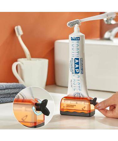 Gixemeva Toothpaste Squeezer Dispenser 3 PCS - Save Toothpaste and Creams- Bathroom Accessories - Orange+Blue+Gray - Buy Online on GoSupps.com