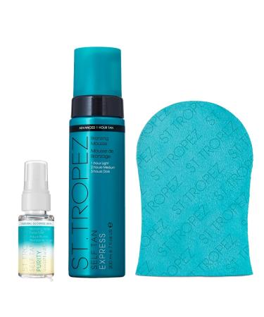 St Tropez Bestseller Bundle | Purity Face Mist 80 ml | Express Mousse 200 ml & Applicator Mitt Bestsellers Bundle