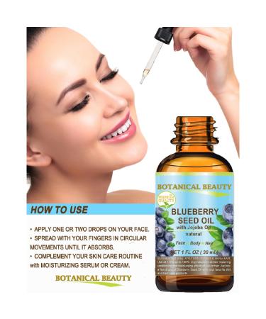 Buy Blueberry Seed Oil - Virgin Unrefined Cold-Pressed Carrier Oil for Face Body & Hair | 0.5 Fl. oz - Anti-Aging Moisturizer by Botanical Beauty - Buy Online on GoSupps.com