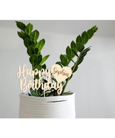 Alsino Personalized Cake Topper - Eco-Friendly Wooden Decor for Weddings Birthdays Baptisms & More - Engraved Heart Design - Buy Online on GoSupps.com