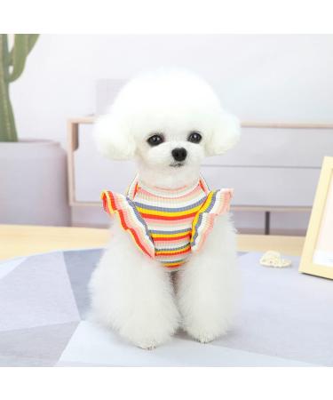 Shop Barrageon Dogs Kneid Sweet Princess Rock Clothing for Cats & Puppies - Summer Bow Knot Apparel for Small & Medium Dogs Grid Yellow (Back Length: 30 cm) - Buy Online on GoSupps.com