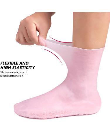 Silicone Gel Socks Improve Drying Silicone Moisturizing Socks Elastic Silicone Gel Heel Socks for Dry Cracked Foot Skin Home(L 40-44) - Buy Online on GoSupps.com