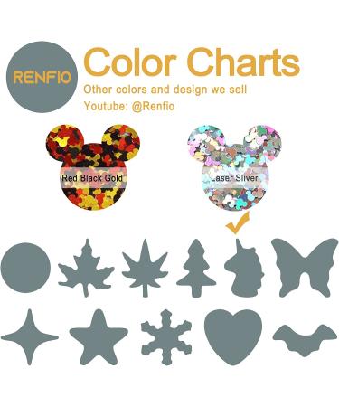 Renfio 1.75 Oz 50g Holographic Mickey Mouse Confetti Glitter for DIY Art & Holiday Decoration - Laser Silver Chunky Sequins - Buy Online on GoSupps.com