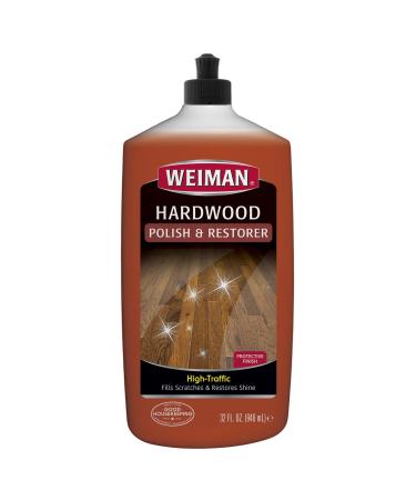 Weiman High-Traffic Hardwood Floor Polish and Restorer - Natural Shine Removes Scratches Leaves Protective Layer 32 fl. oz