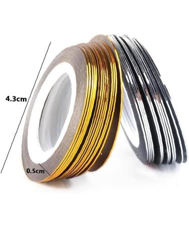 Pinicecore 20 Rolls Nail Strip Band Line - Gold & Silver Nail Art Decoration Stickers for DIY Tips - Buy Online on GoSupps.com