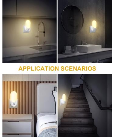 Stanbow 2 Night Light Socket with Twilight Sensor & Motion Detector - LED Night Lamp for Childrens Rooms Stairs Kitchen & Bathroom - Warm White - Buy Online on GoSupps.com
