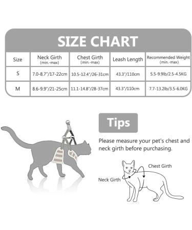 MyfatBOSS Cat Harness Leash Straps Soft and Comfortable Cat Walking Jacket with Running Cushioning Escape Proof Soft Adjustable Vest Harnesses for Pet Puppy Kitten Rabbit (S) S (Pack of 1) - Buy Online on GoSupps.com