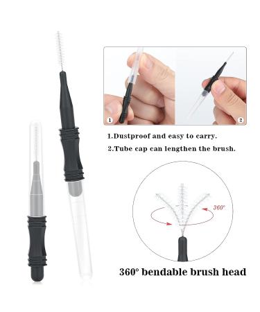 20PCS Micro Eyebrow & Eyelash Brush Set for Extensions & Lamination - Black - Buy Online on GoSupps.com