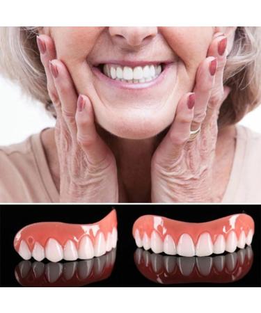 Dazzluxe Instant Veneers Dentures - 2 Pair Comfort Fit Cosmetic Temporary Teeth for Men & Women - Cover Missing Teeth - Buy Online on GoSupps.com