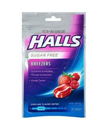 Halls Breezers Drops Cool Berry 20 Each (Pack of 5) 20 Count (Pack of 5)