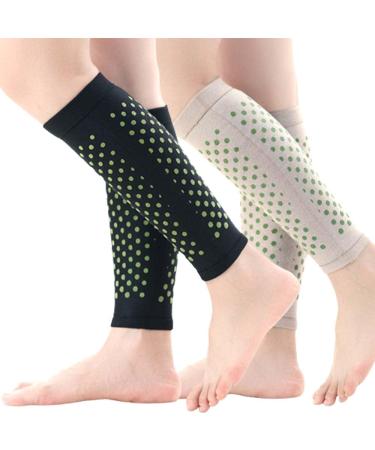 Swellguard Self-Heating Lymphatic Sleeves 2pairs Tourmaline Acupressure Self-Heating Shaping Knee Sleeve Mugwort Acupressure Shaping Knee Pads (XL (80-100KG) 2Pairs) XL (80-100kg) 2Pairs