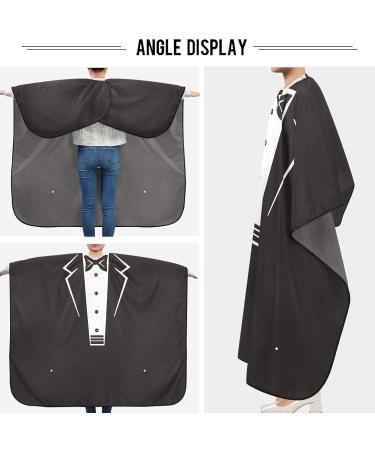 Visesunny Tuxedo Barber Cape with Black Bow Tie - Anti-Static Water-Resistant Hair Cutting Cape for Professional Salon Use - Buy Online on GoSupps.com