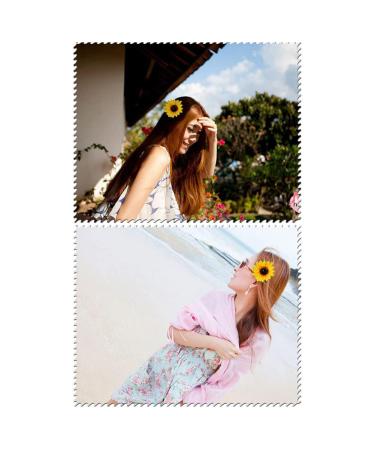 6 Yellow Sunflower Hair Clips - Crocodile & Duck Beak Salon Accessories for Weddings Parties & Beach Vacations - Buy Online on GoSupps.com