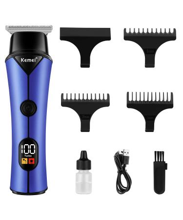 KEMEI EMEI Blue Hair Clippers for Men Electric Cordless Clippers for Hair Cutting Professional Barber Clippers USB Rechargeable Wireless Haircut Clippers km-641
